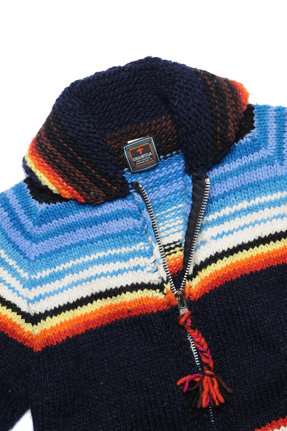 Serape Zipper Cardigan - Navy - Image 3