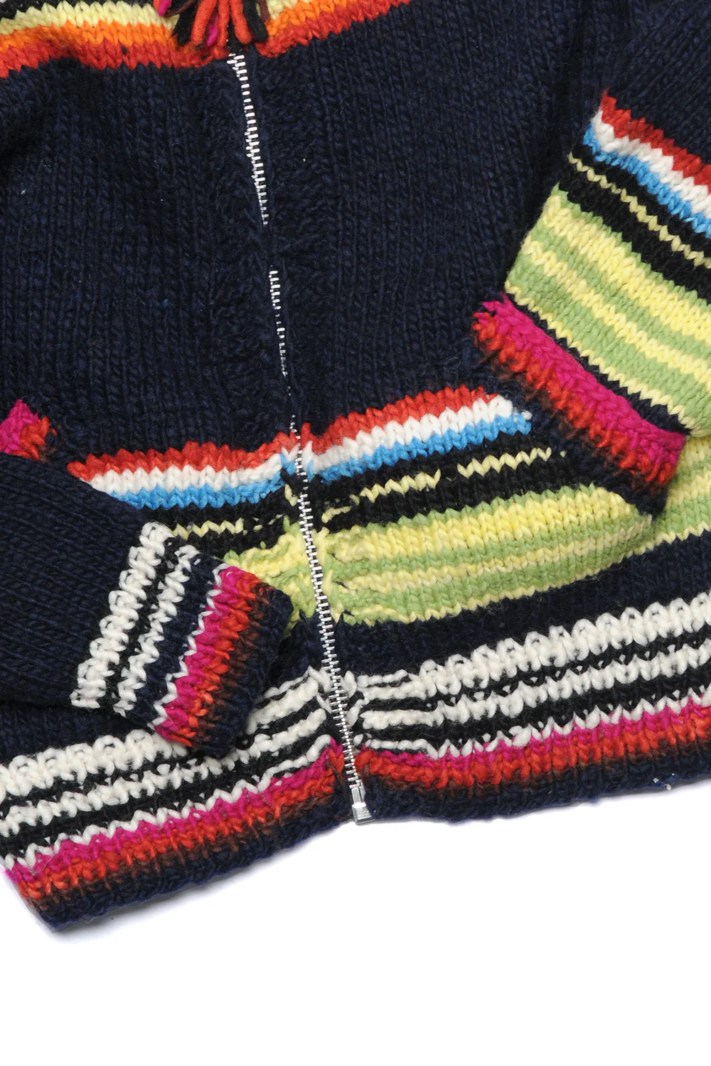 Serape Zipper Cardigan - Navy - Image 4