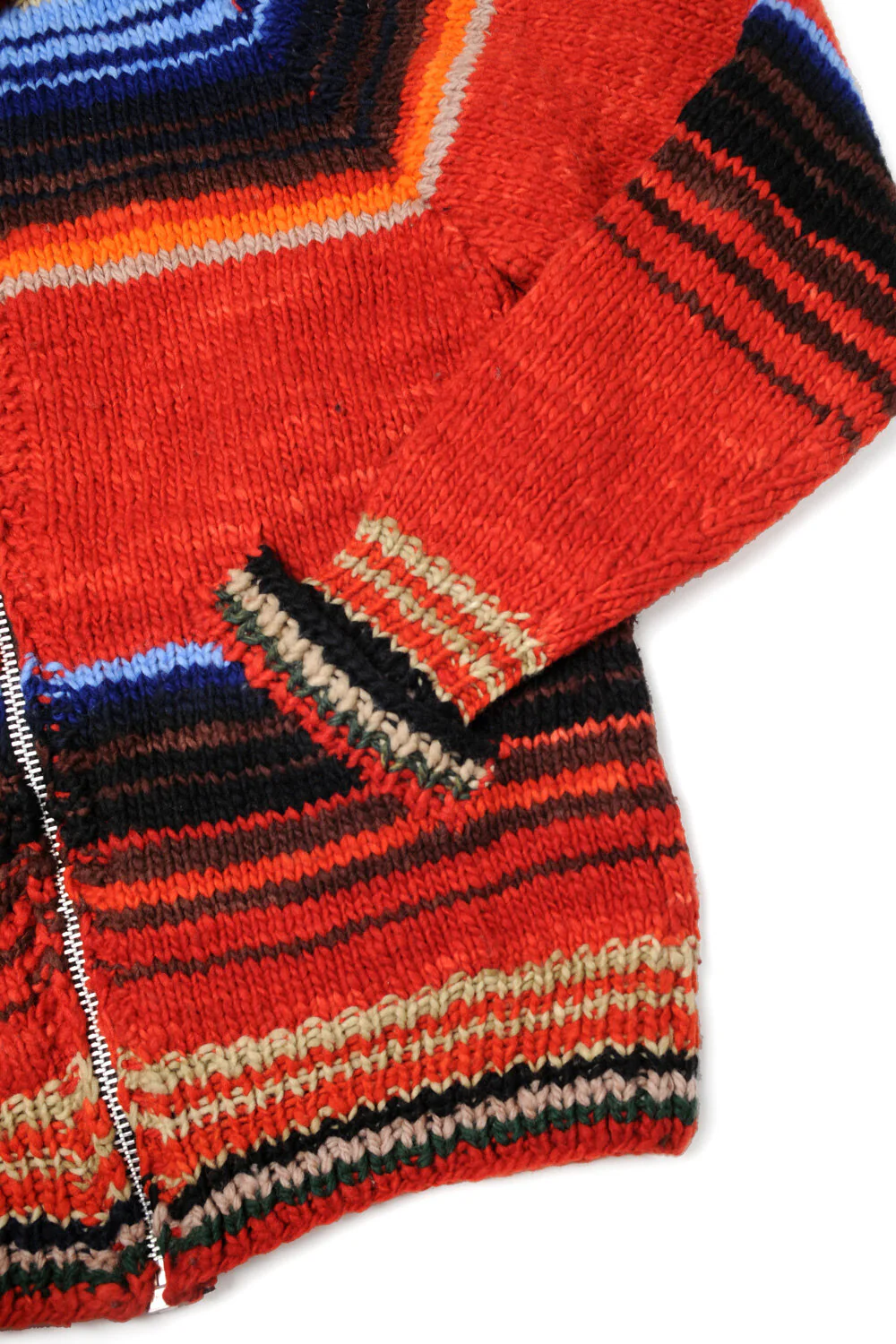 Serape Zipper Cardigan - Red - Image 3